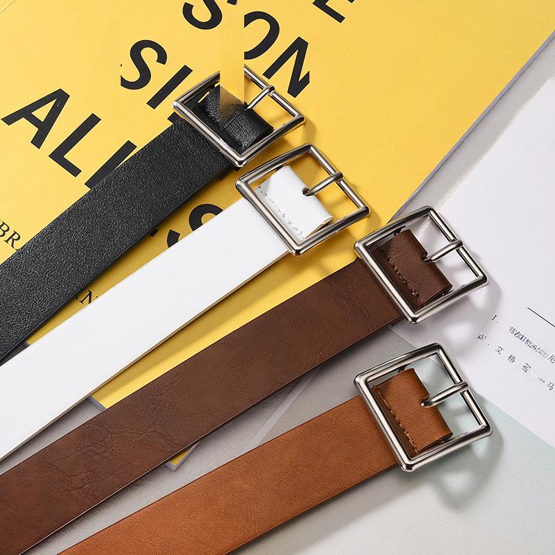 Women's Korean-Style Decorative Wide Pin Buckle Belt for Jeans - Unisex & Versatile