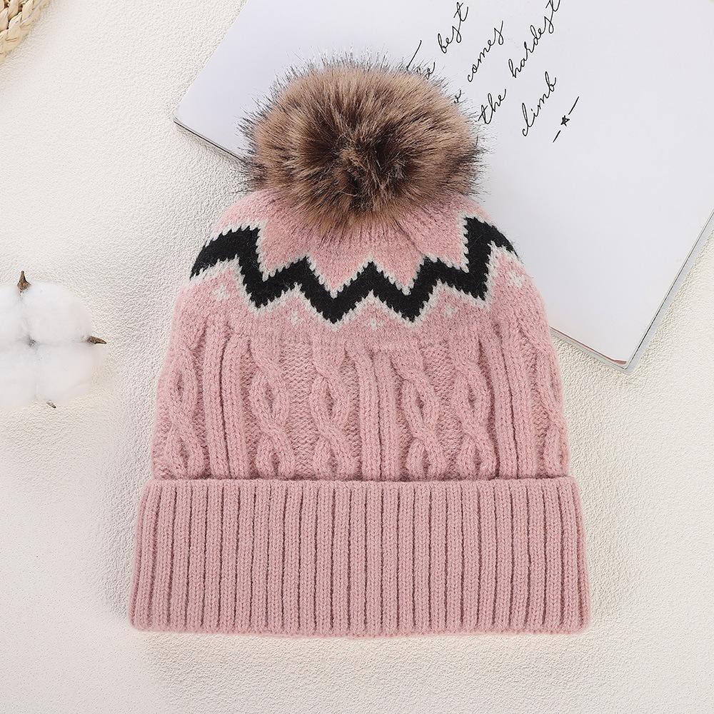 Thickened Knitted Hat with Pompom Winter Hat Warm Warm Cap  Men