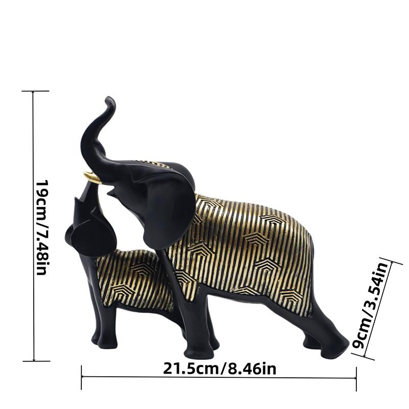 

Creative Striped Elephant Parent-child Statue Desk Decoration Ornaments Modern Abstract Animal Sculpture Room Aesthetic Decor чёрный