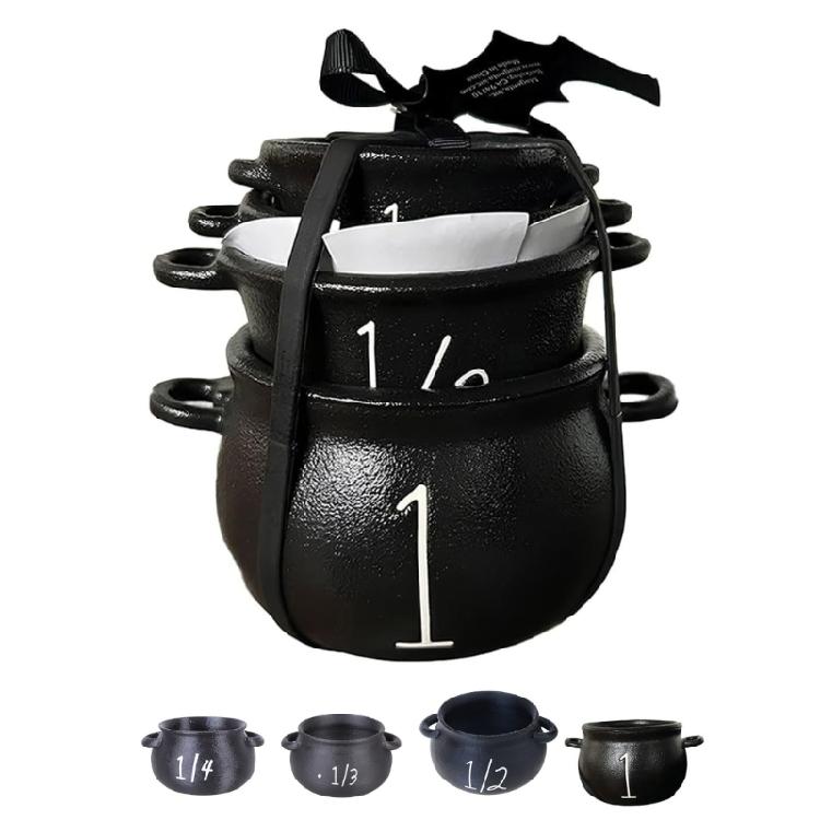 Mystical Halloween Cauldron Measuring Cups Witches Themed Baking Essential For Potion Recipes Party Supplies And Festival Crafts