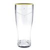 Lara Christie Platinum and Gold Rimmed Solitaire Beer Glasses, 410ml, Pair, LH-84-0004P-S