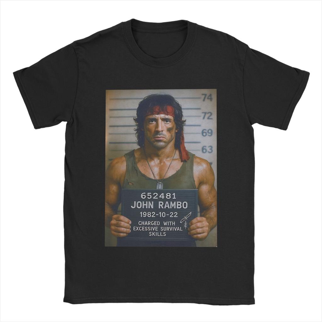 John Rambo T Shirt Unisex Cotton Funny TShirt Crewneck Tees Short Sleeve Clothing Printing
