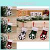 Charming Cartoon Style Cat Paw Christmas Stockings In Colorful Red Green And Black