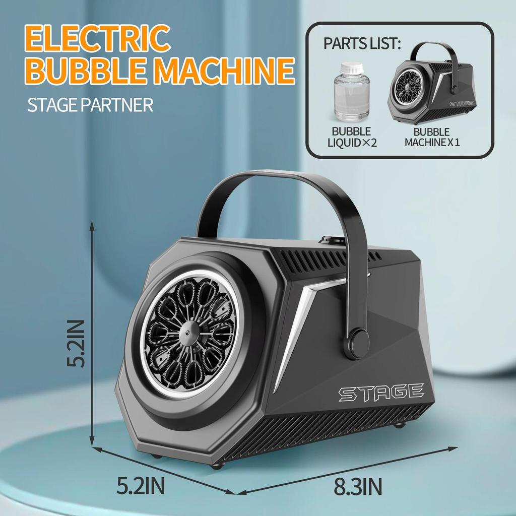 10 Holes Bubble Machine Electric Charging Remote Control Squirt Toy for Outdoor Garden Party Create Surprises Bubble Blower Kids