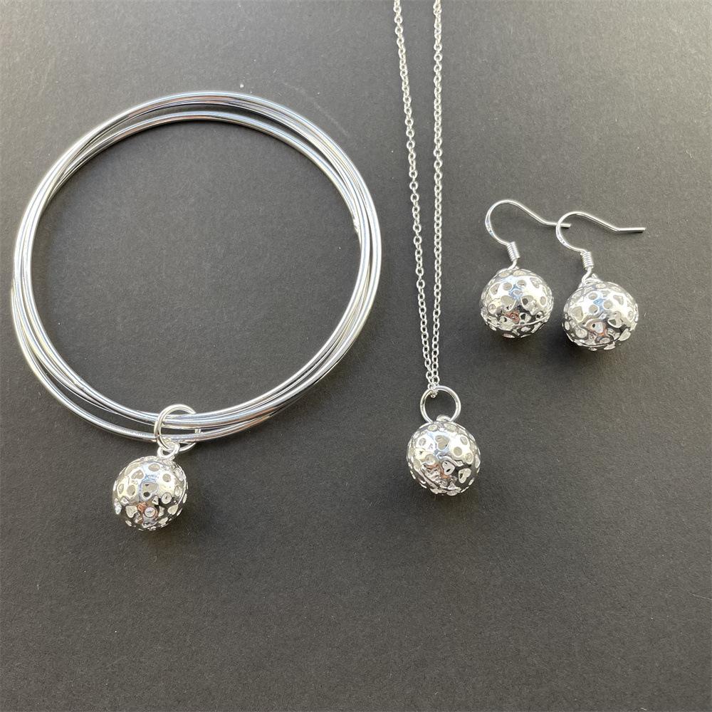 Accessories Linglong Ball Necklace Earrings Bracelet, Set T126