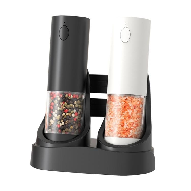 Customizable Electric Pepper and Salt Grinder Rechargeable Cordless Adjustable Setting For Spices Grinding Device Set