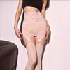 Damen seidiger Strumpfhalter mit Haltestrümpfe-Clips Sexy Dessous Öl Glänzend Spitze Transparenter Strumpfhalter Pole Dance Minirock