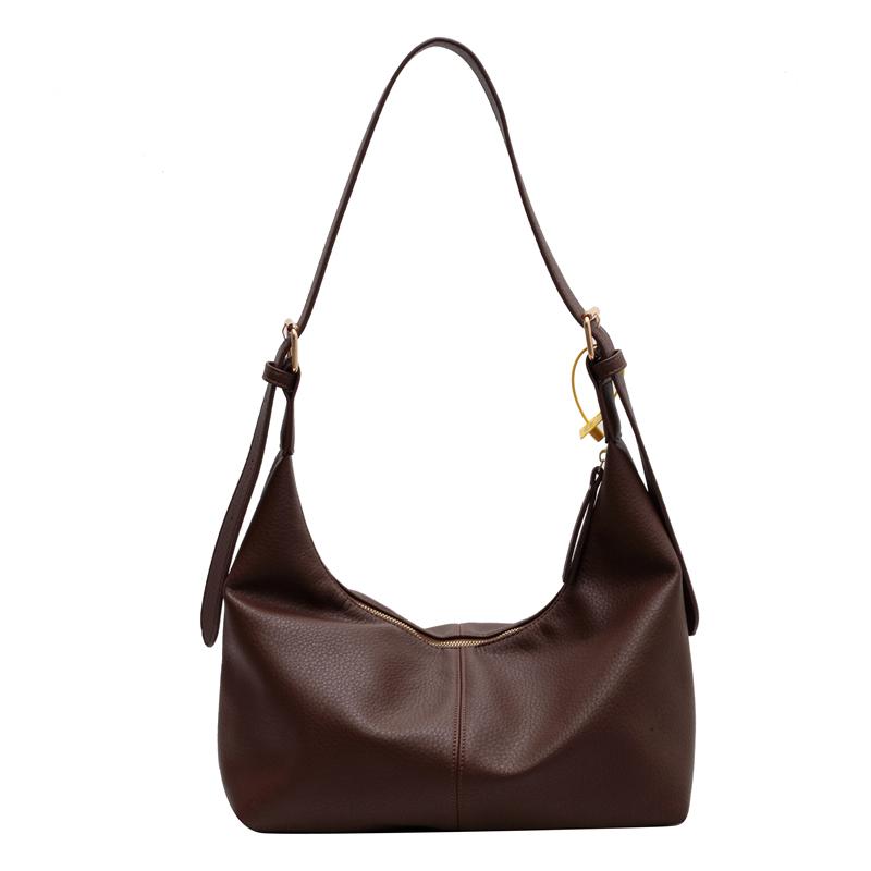 

Сумка-тоут с узором личи, сумка-хобо на плечо, мягкая искусственная кожа, винтажная, большая вместительная сумка-тоут для покупок 31x25x13cm кофейный