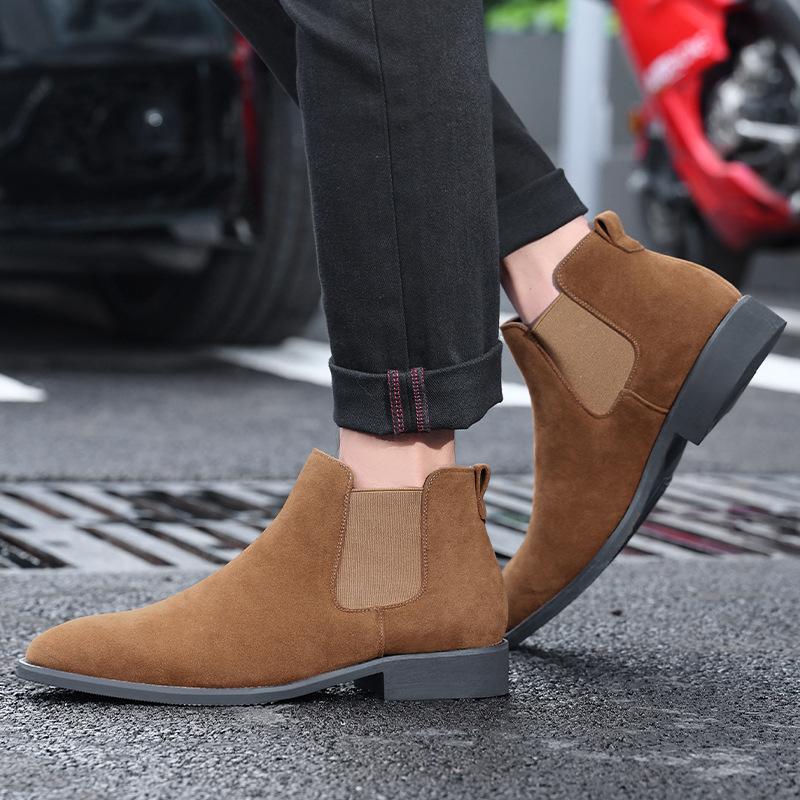 Chelsea Boots 25870 Frosted, Breathable Martin Boots Men's 48 Large Size British Chelsea Boots Foreign Trade