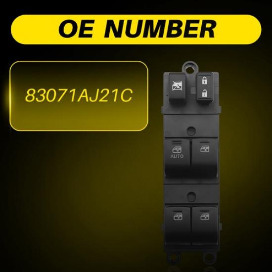 Black Main Window Control Switch Front Left for Subaru Outback 2013-2016 EXV