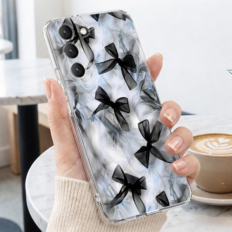 Silky Buwknots Print Case For Samsung A57 S26 Ultra A37 A17 A56 A36 A26 A16 A55 A35 A25 A15 A54 5G S21 FE S22 S23 S24 S25 Plus Clear TPU Soft Cover