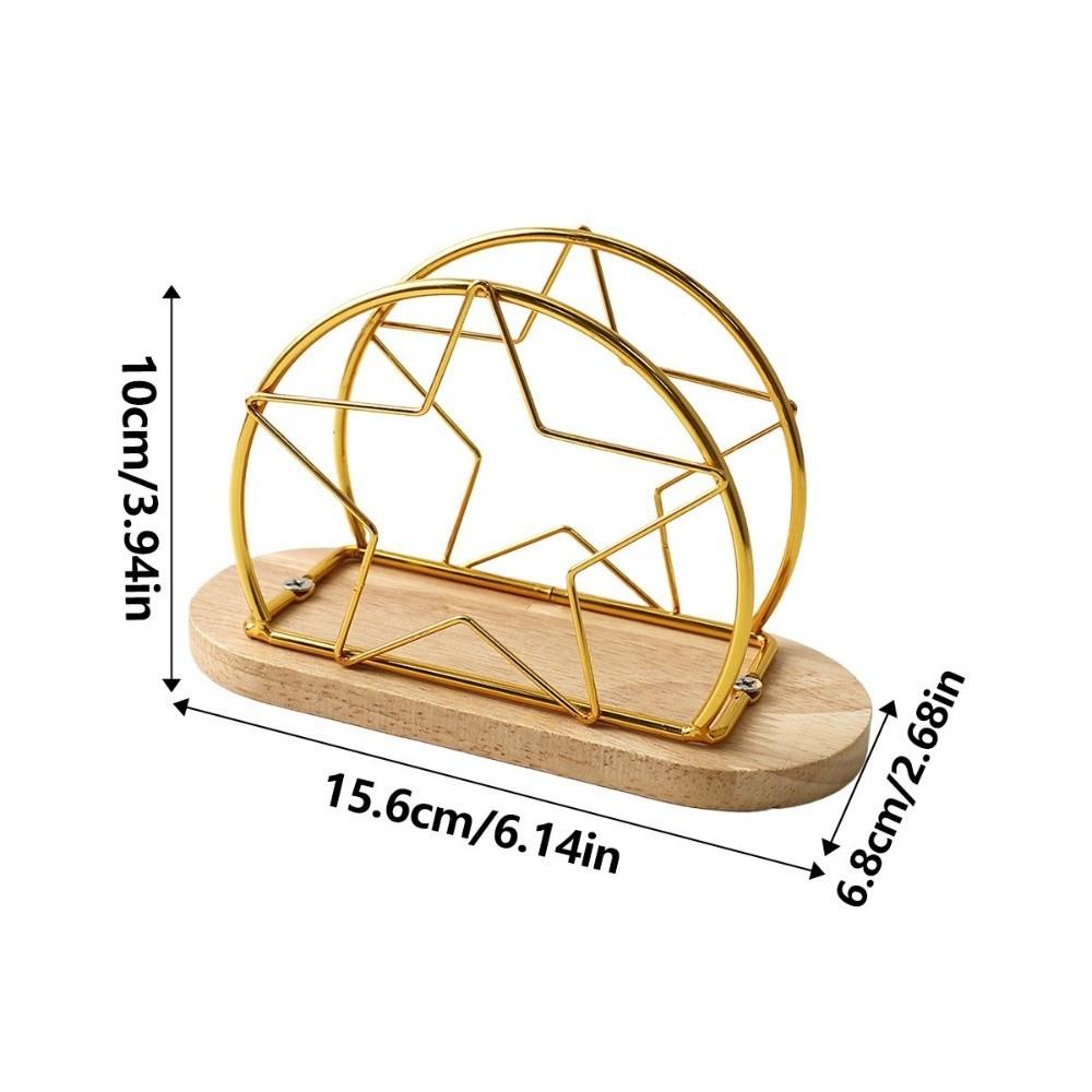With Wooden Base Tabletop Tissue Rack Decorative Napkin Organizer for Kitchen Dining Table
