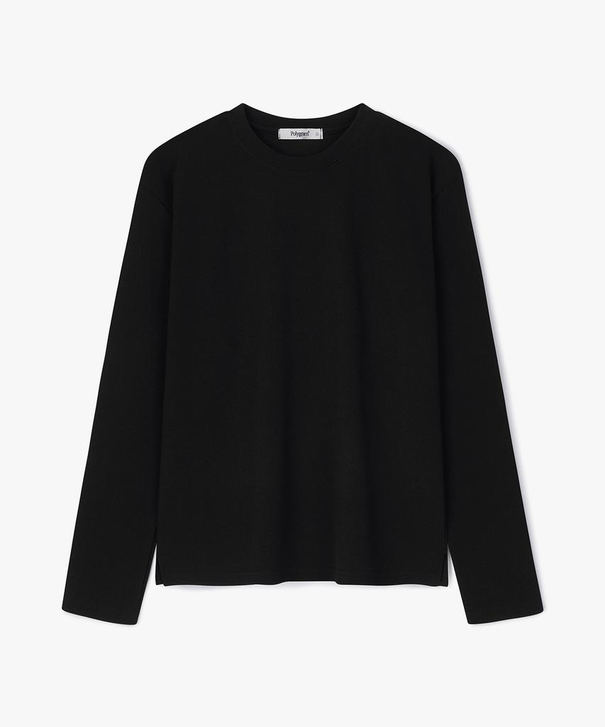 POLYGRAM Daily Wrinkle Side Slit Long Sleeve T-Shirt - 5 Colors