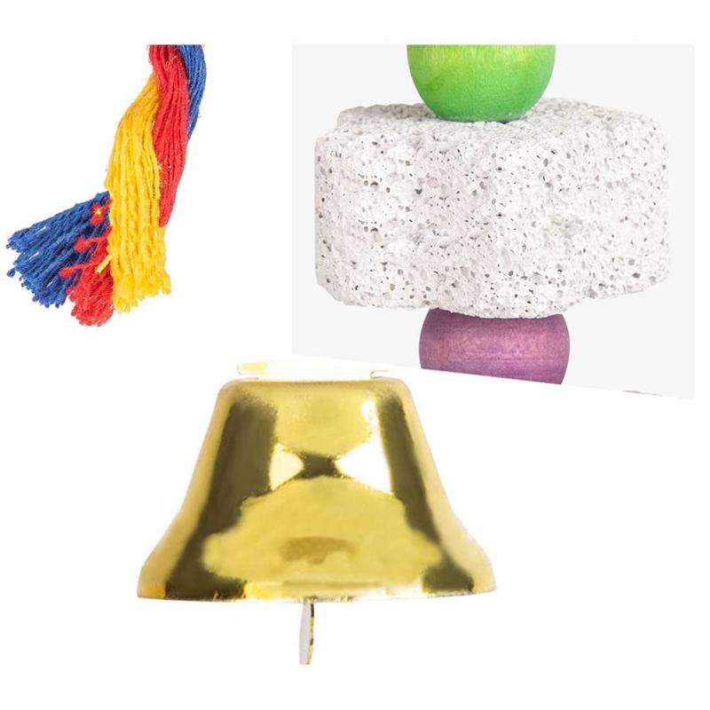 Papagei Kalziumergänzung Mineralfutter Schnur Vogel Schnabel Schleifstein Kauspielzeug mit Glocke für