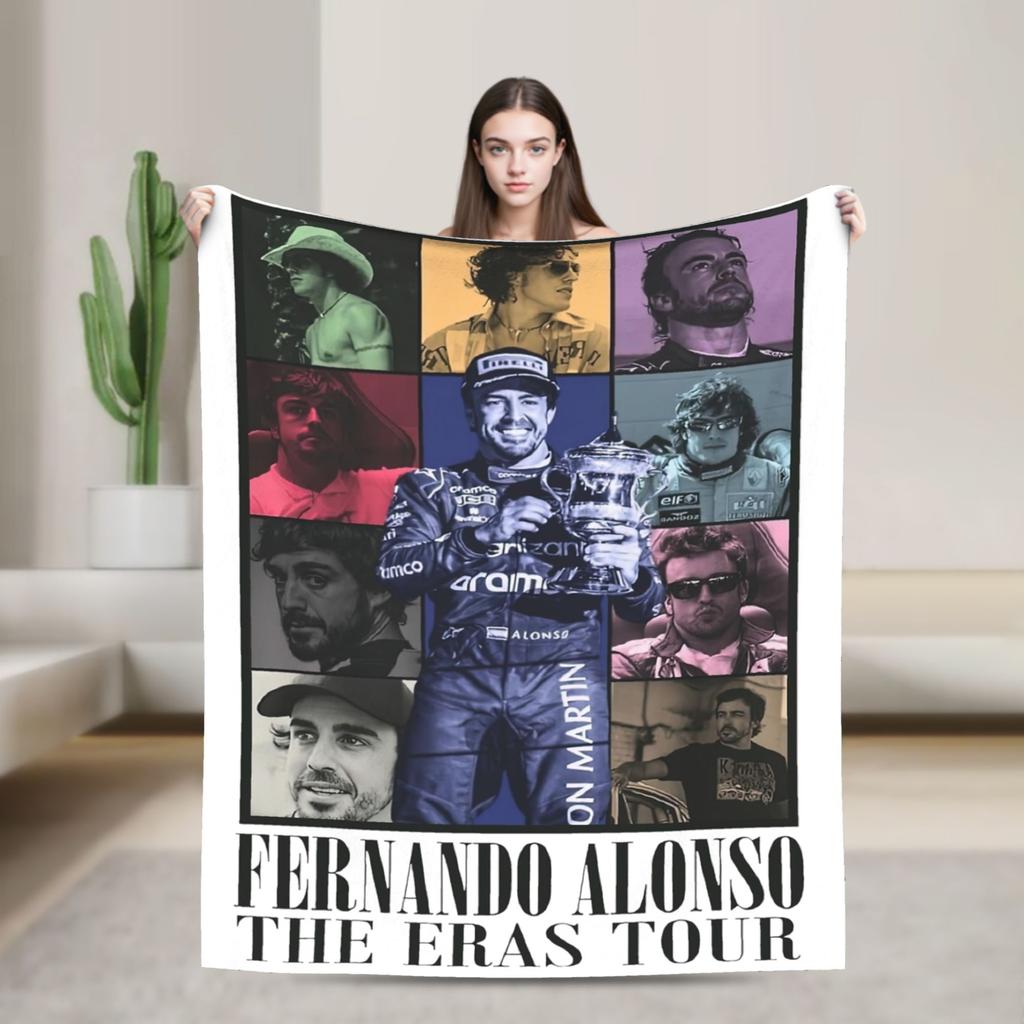Coperte da Corsa Fernando Alonso Flanella Invernali Coperte Morbide Multifunzione per Divano Letto Trapunta