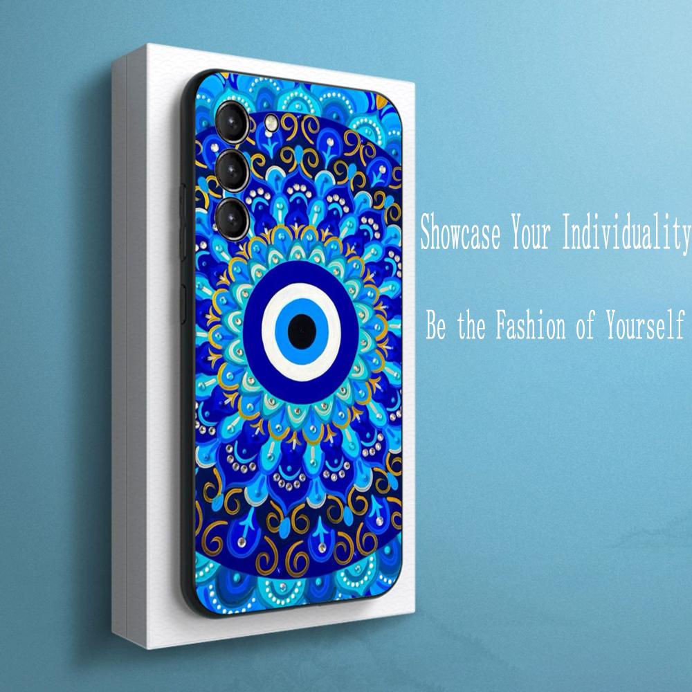 Fashion Cool Evil Eye Design Phone Case For Samsung Galaxy S25 S24 S23 S22 S21 S20 Plus Ultra Note20 Limited Soft Black