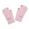 Knit Fabric Crystal Fleece Knitted Gloves One Size Thick Warm Gloves  For Students