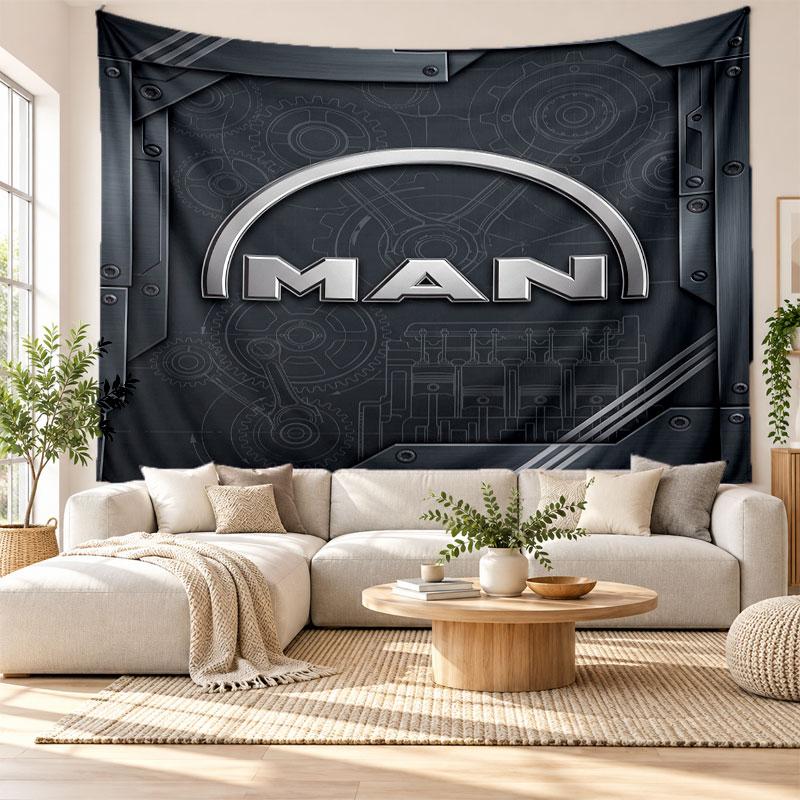 man truck Wall Tapestry, Soft Fabric Wall Hanging, Decorative Backdrop For Bedroom Home Wall Art