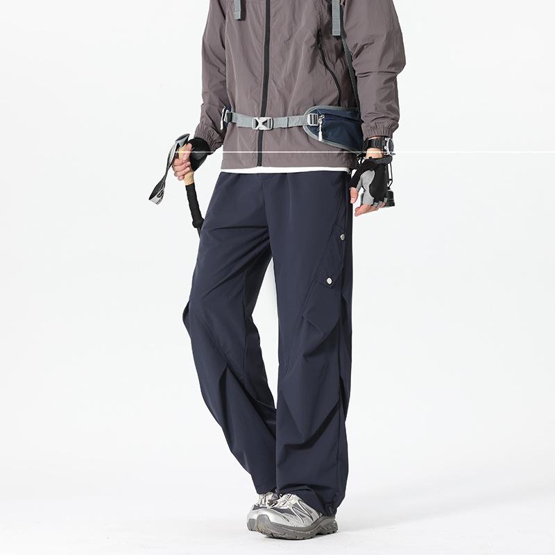 Men's Autumn New Solid Color Straight Casual Pants Loose Wide-leg Trousers