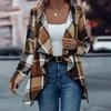 2024 Women's Plaid Print Long-sleeved Jacket - European & American Spring/Autumn Fashion