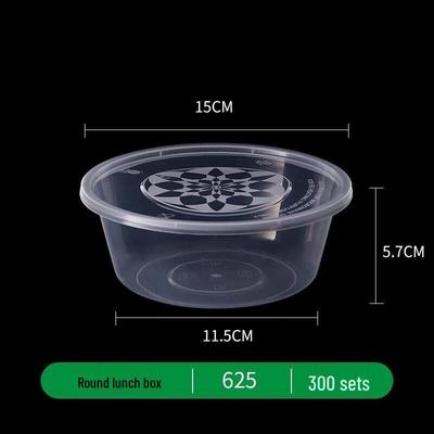 JingJingRS Disposable Round Plastic Takeaway Bowls with Lids