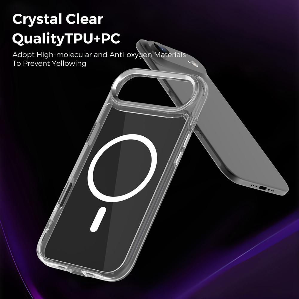 KEYSION Stoßfestes Transparentes Case für MagSafe für iPhone 17 17 Air Weiches TPU+PC Magnetisches Kabelloses Laden Telefon HD Klare Hülle