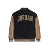 Jordan Cotton Jacket Fashion Simple Baseball Collar Drop Shoulder Color Block Long Sleeve Kids Jackets Dark-Brown JD2442029GS-001
