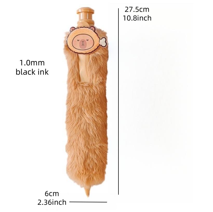 1pcs Jumbo Fluffy Roller Ball Pen 1.0mm Ballpoint Black Color Ink for Writing Office School
