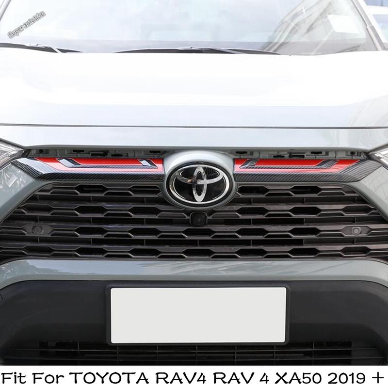 Car Front Bumper Grille Grills Strip Trims Cover Molding 2PCS Fit For TOYOTA RAV4 RAV 4 XA50 - Exterior Accessories