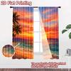 2D flat printing 2pcs Curtain Scene Curtain Tropical Sunset Beach Digital Printed Polyester Drapes Festive Curtains Perfect for