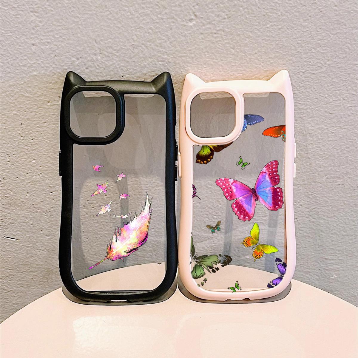 Мягкие чехлы для телефонов с кошачьими ушками для iPhone 16 15 13 12 11 Pro Max 14 Plus — фото 8