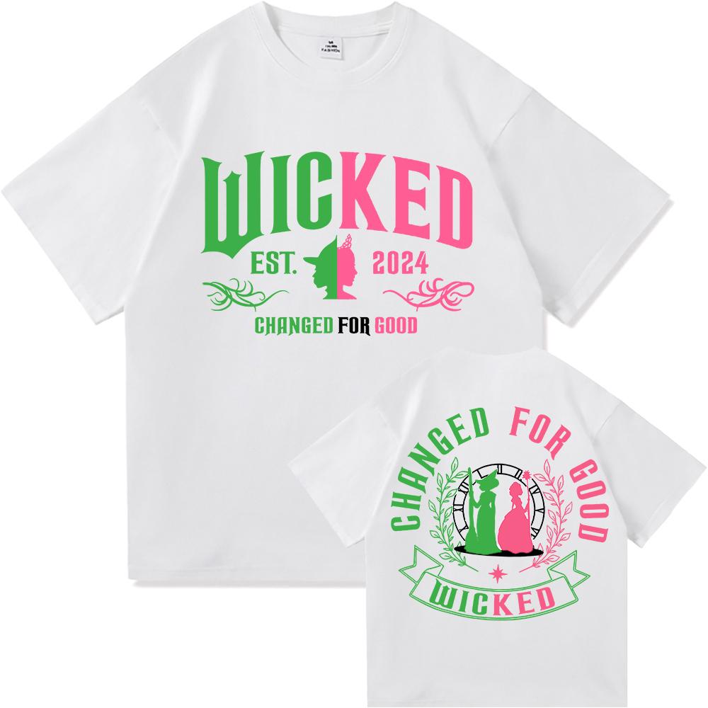 Wicked Change for Good T Shirt Hot Fashion Men Harajuku Aesthetic Elphaba Glinda T-Shirt Unisex High Quality Cotton Tees Shirts