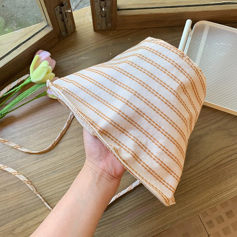 Striped Bucket Hat For Women Summer Sunscreen Big Brim Foldable Sun Cap Breathable Sunscreen Fisherman Hats Gifts