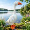 Goose Statue 6"/12" Realistic White Goose Sculpture Resin Decorative Figurine for Outdoor Porch Garden Lawn Yard Home Desk Decor