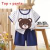 Childrens Cotton Short Sleeve Tshirt And Shorts Set With Cartoon Prints For Toddler Summer Wear