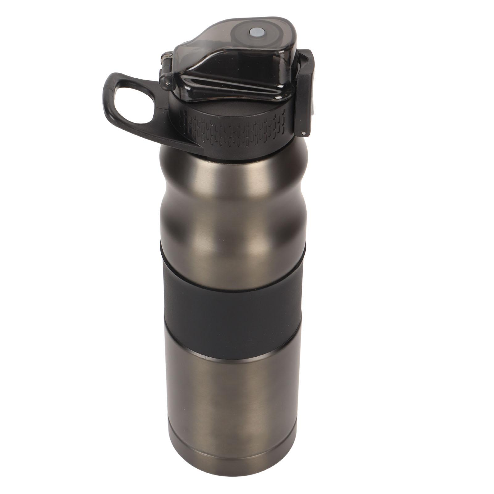 Stainless Steel Vacuum Insulation Bottle 22oz Lasting Thermal Sports Cup Water Bottle for Traveling Sports Black
