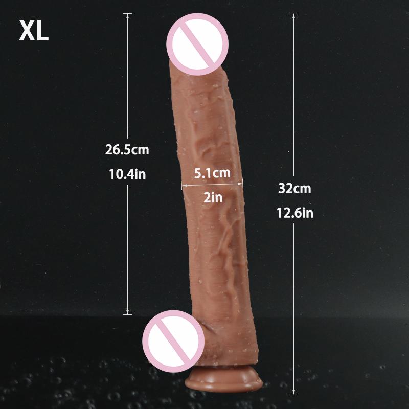 Realistic Ve And Plump Testicle Silicone Simulation Thick Dildos Anal Plug Dildo With Powerful Suction Cup Sex Toys For Women