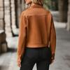 Women's Solid-Color Fashionable Casual Drawstring Waist Long-Sleeve Jacket For Fall/Winter