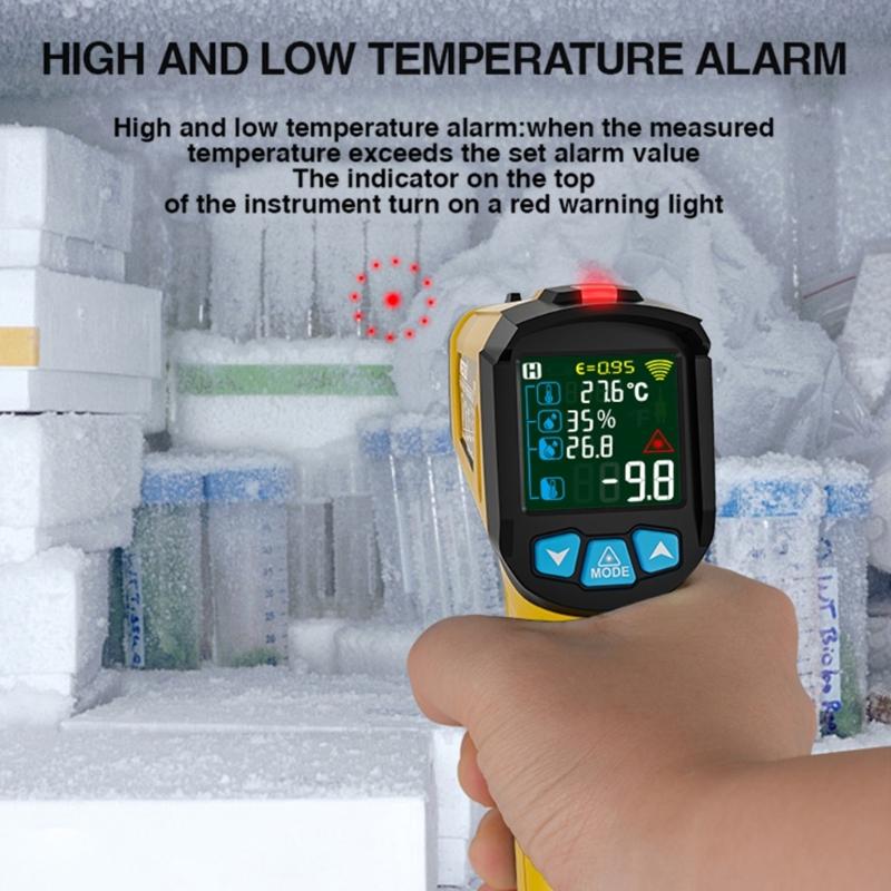 MESTEK Digital Temperature Thermometer -50 to 800℃ Temp with High Low Temperature Alarm Portable