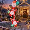 Inflatable Decoration with Three Santa Figures Tall 2.4 M Christmas Festive