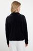 Women's Fashion Stylish Cardigan Black Shaggy Polo Collar Knitwear Cardigan