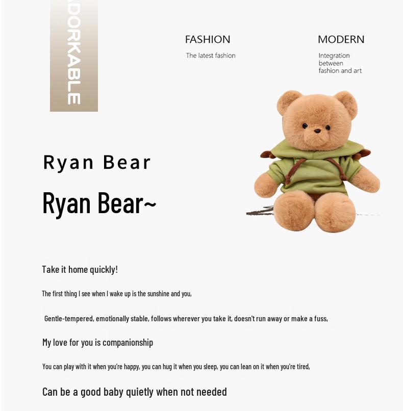 Adorable Shape-Shifting Bear Doll with Clothes - Plush Toy & Companion Gift