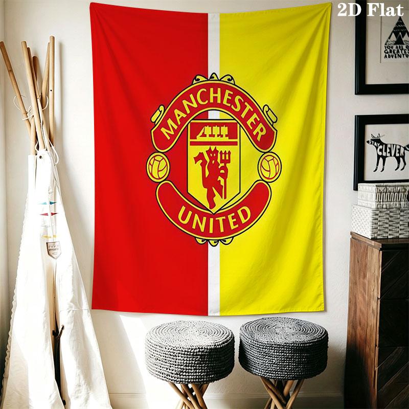 Man Utd L Wall Hanging Printed Fabric Blanket Decorative Tapestries for Bedroom Living Room Home Decor
