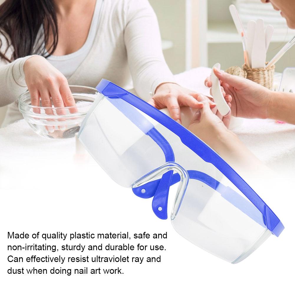 Nail Art Anti UV Glasses UV Gel Soak Off Gel Nail Dust Collection Dust Proof Glasses (Blue)