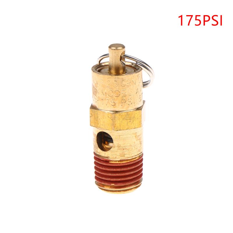 Soupape de sécurité de surpression pour compresseur d'air mâle 1/4'' NPT Raccord d'entrée fileté Soupape de pression 125Psi-270Psi Soupape de sécurité
