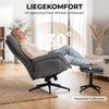 Relax Armchair With 130 Degree Reclining Function TV Armchair With Ottoman And Steel Frame Gray