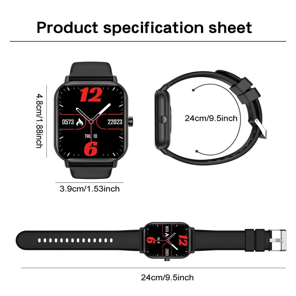 Men's/Women's Smart Watch, QTLLBT Heart Rate, Sleep Monitoring, Waterproof Smart Watch, Pedometer, with Wireless Call and Message Reminder