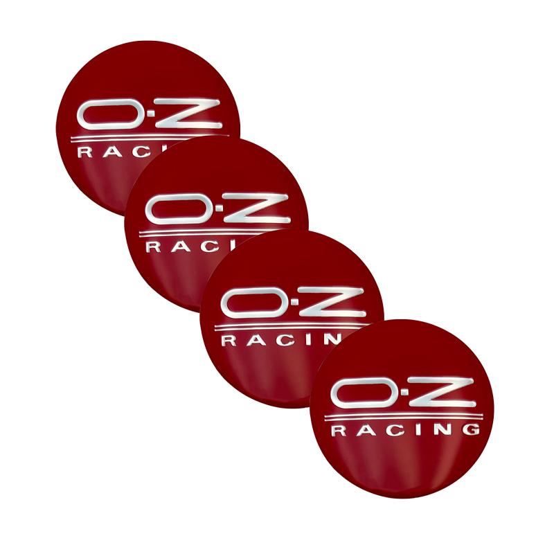 4 Stück 56mm Aluminium OZ Racing Auto Logo Radnabenkappe Felgenemblem Abdeckung Aufkleber Auto Modifiziertes Emblem Aufkleber Zubehör