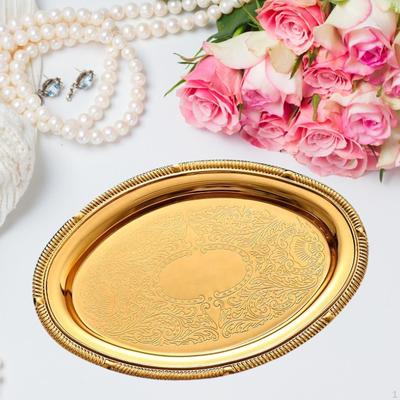 Plateau Décoratif en Métal Assiette à Bagues Assiette Accessoire Photo Organisateur Bijoux Cosmétiques pour Chambre