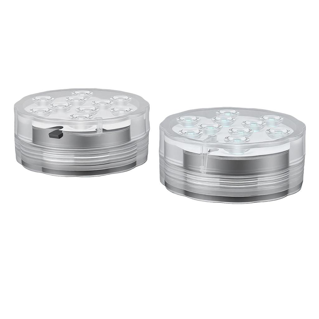 2PCS LED Pool Lights with Remote Control Suction Cup Colorful Submersible Light for Aquarium Fish Tank Vase Base